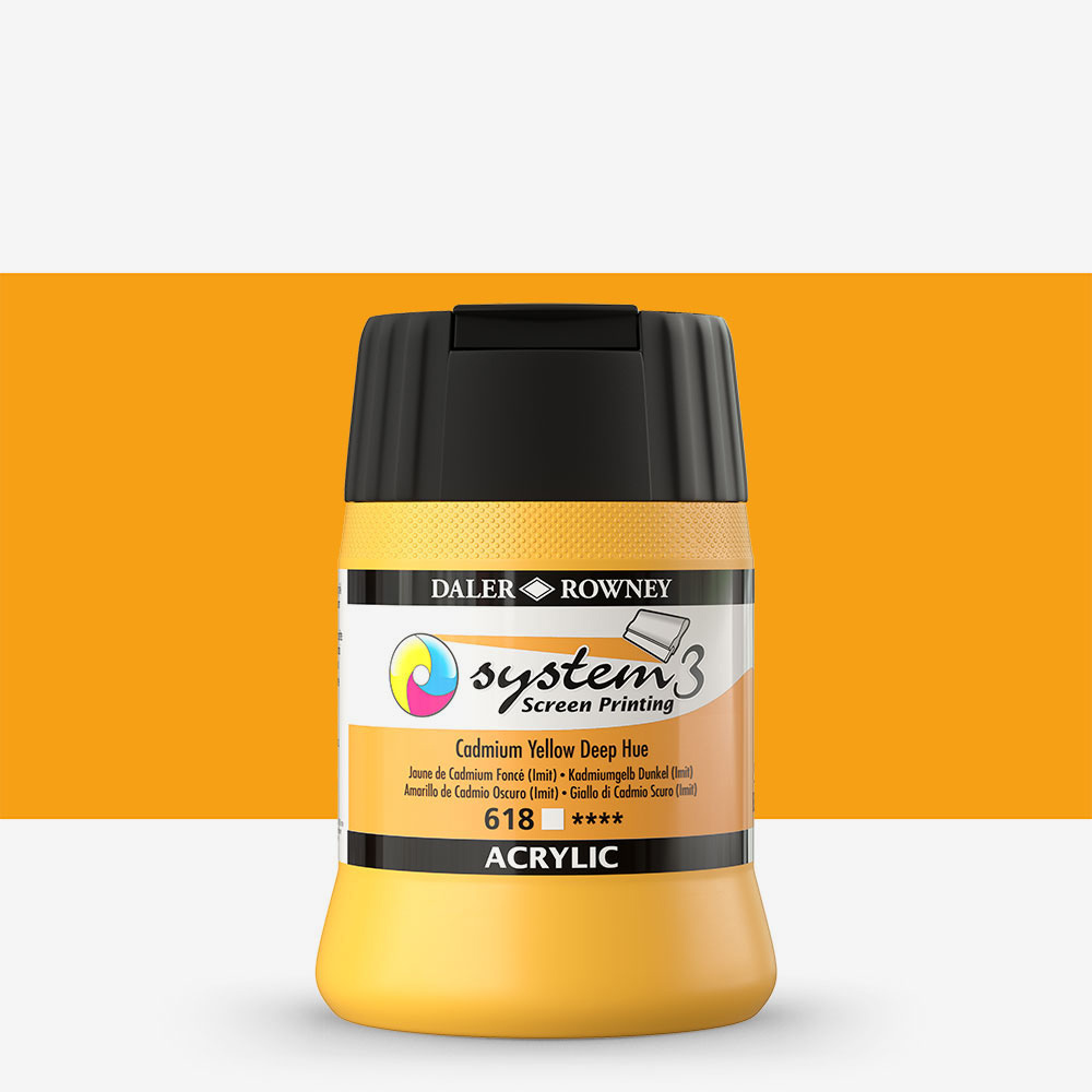 Daler Rowney Screen Printing Acrylic 250ml – Cadmium Yellow Deep Hue