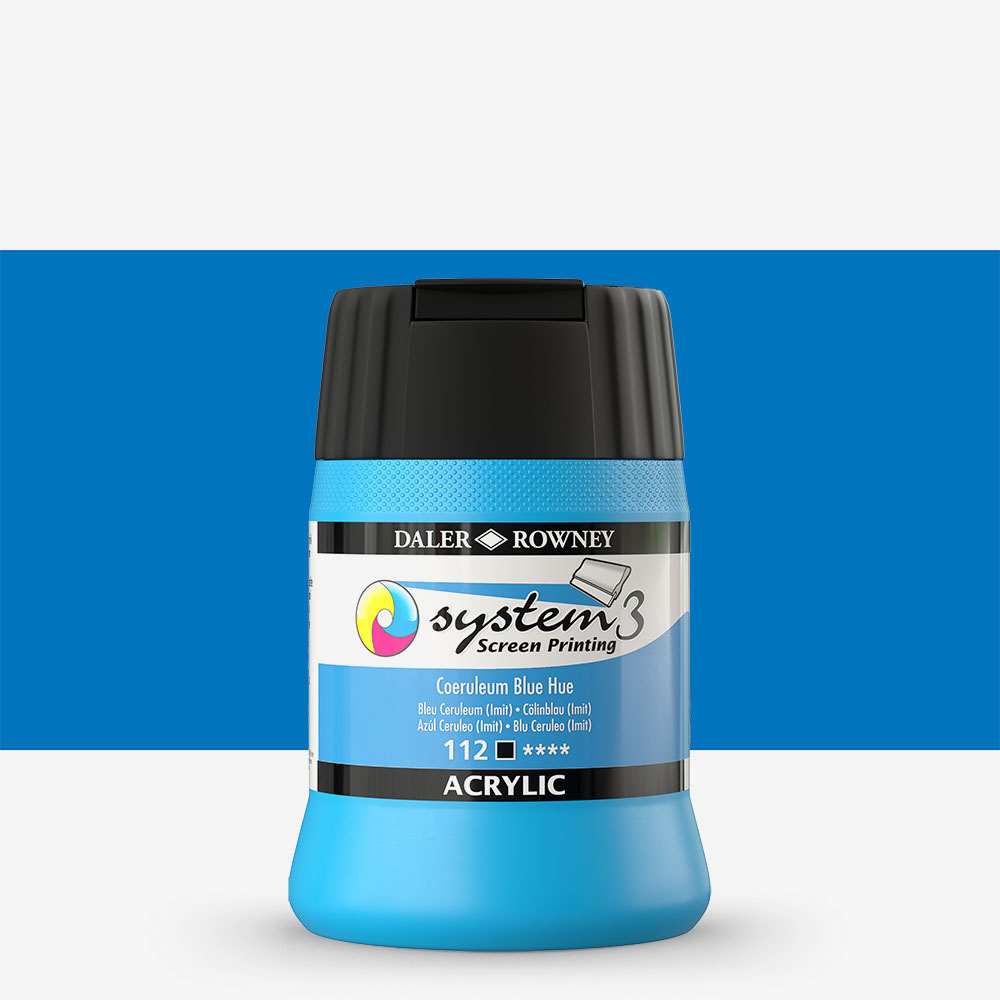 Daler Rowney System3 Coeruleum Blue Screen Printing Ink 250ml