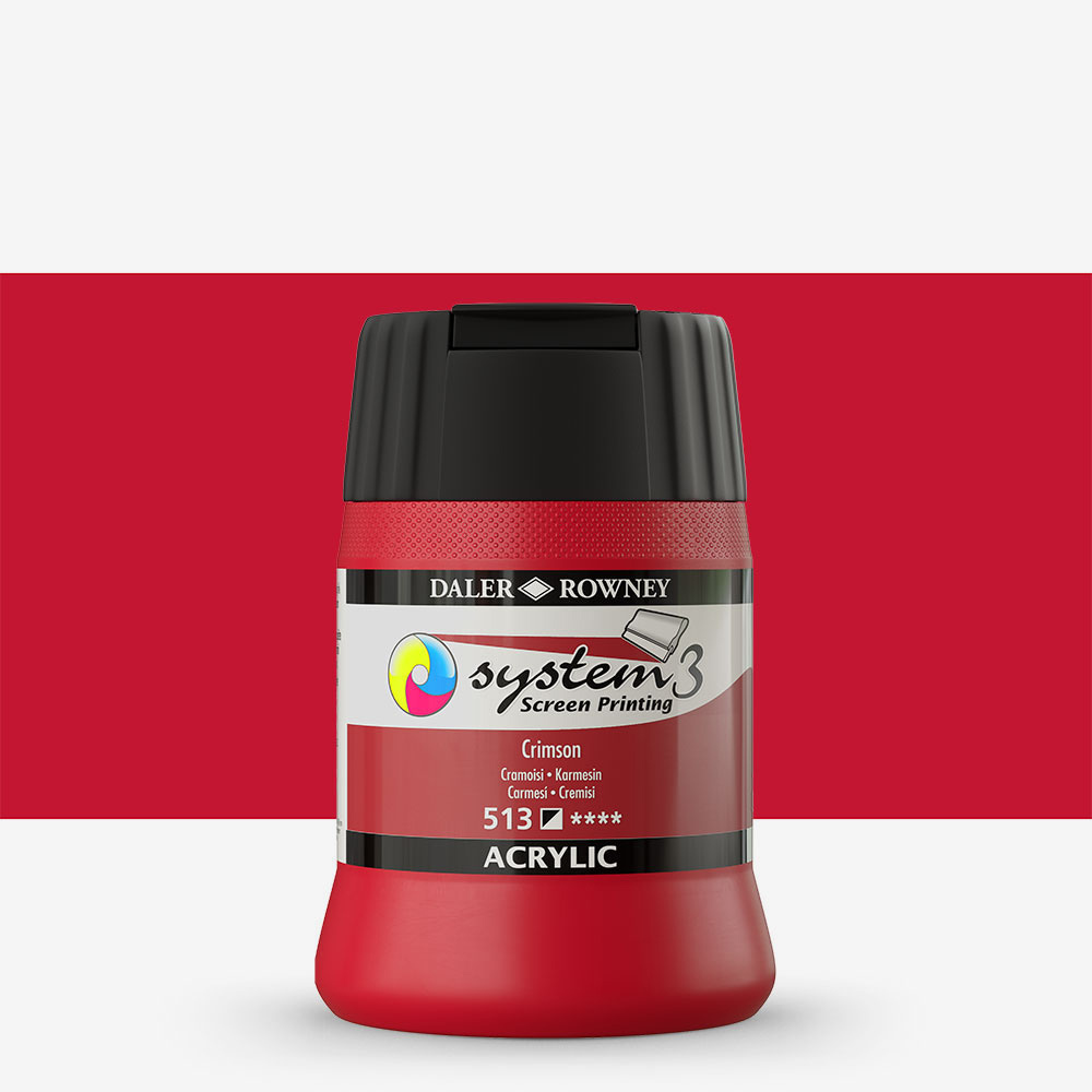 Daler Rowney Acrylic Screen Printing Ink 250ml – Crimson