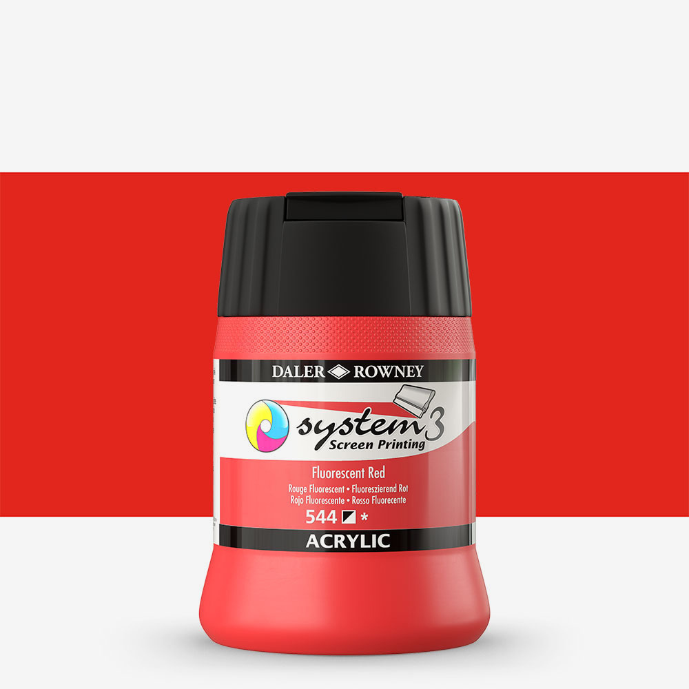 Daler Rowney Fluorescent Red Acrylic Screen Printing Ink 250ml