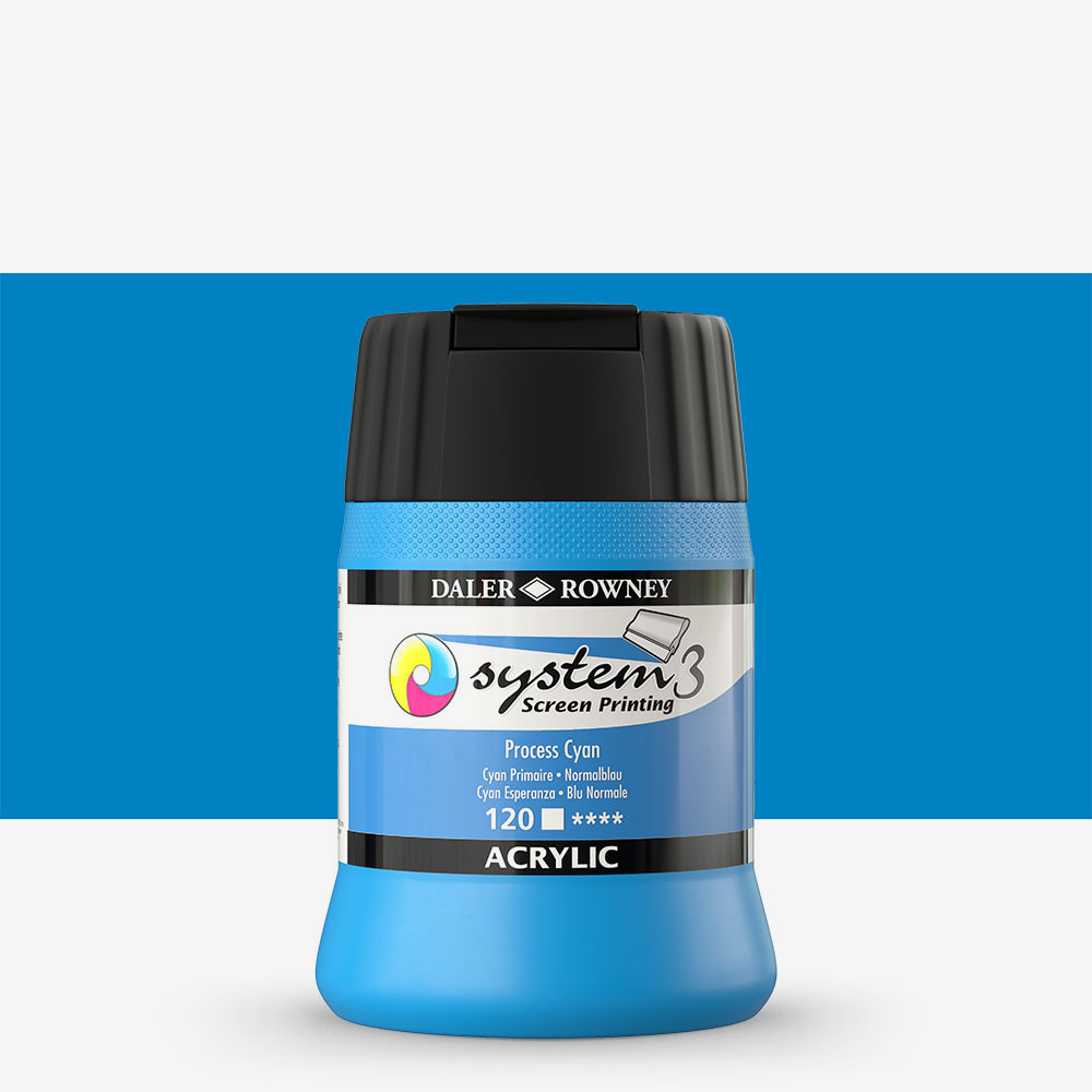 Daler Rowney Acrylic 250ml – Process Cyan, Optimal for Printing