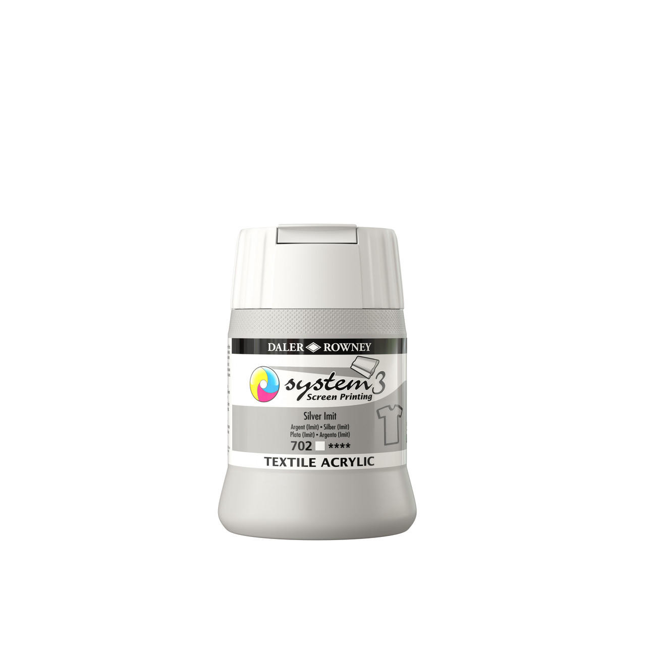 Daler Rowney System3 Textile Acrylic 250ml – Silver Imitation