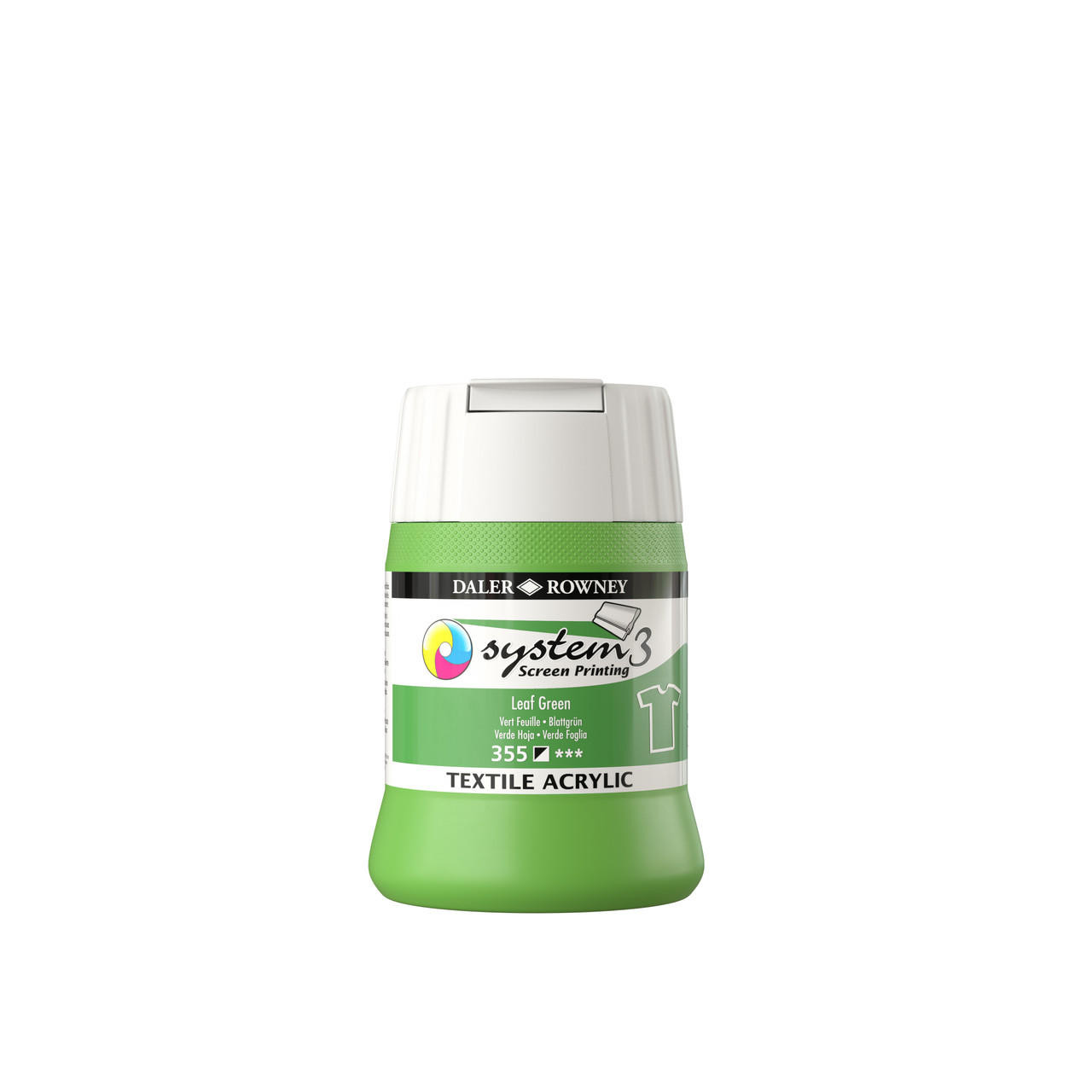 Daler Rowney Textile Acrylic 250ml – Leaf Green, Highly Pigmented