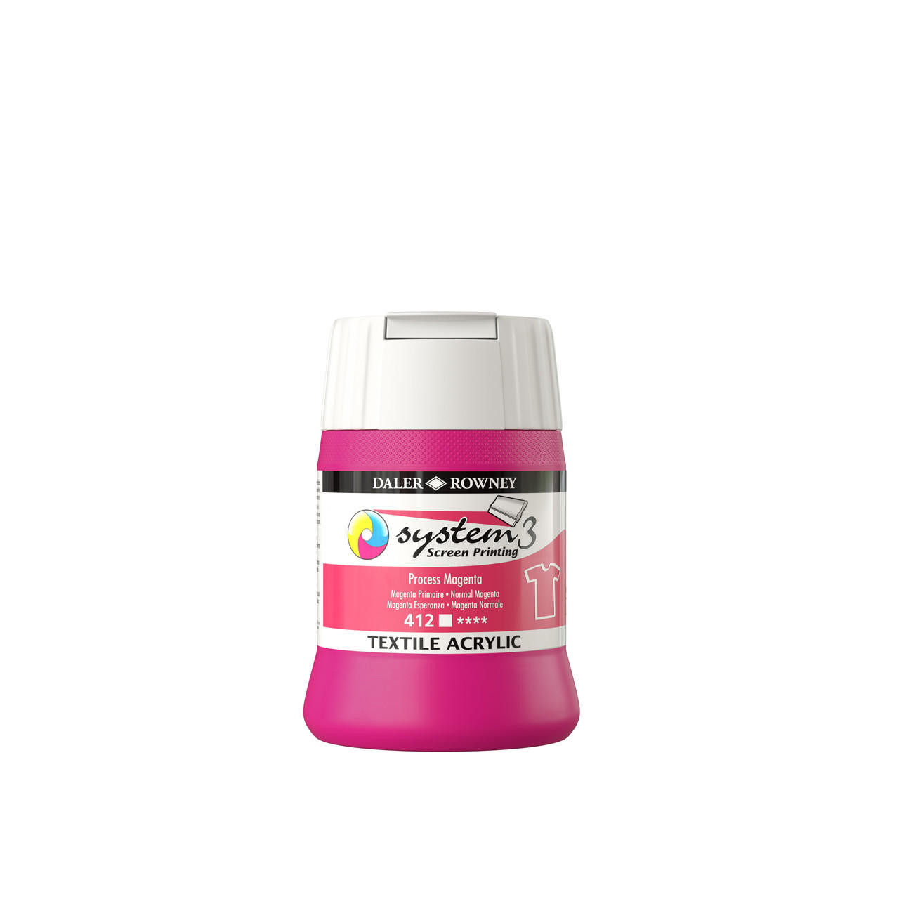 Daler Rowney 250ml Textile Screen Print Acrylic – Heat Fix Magenta