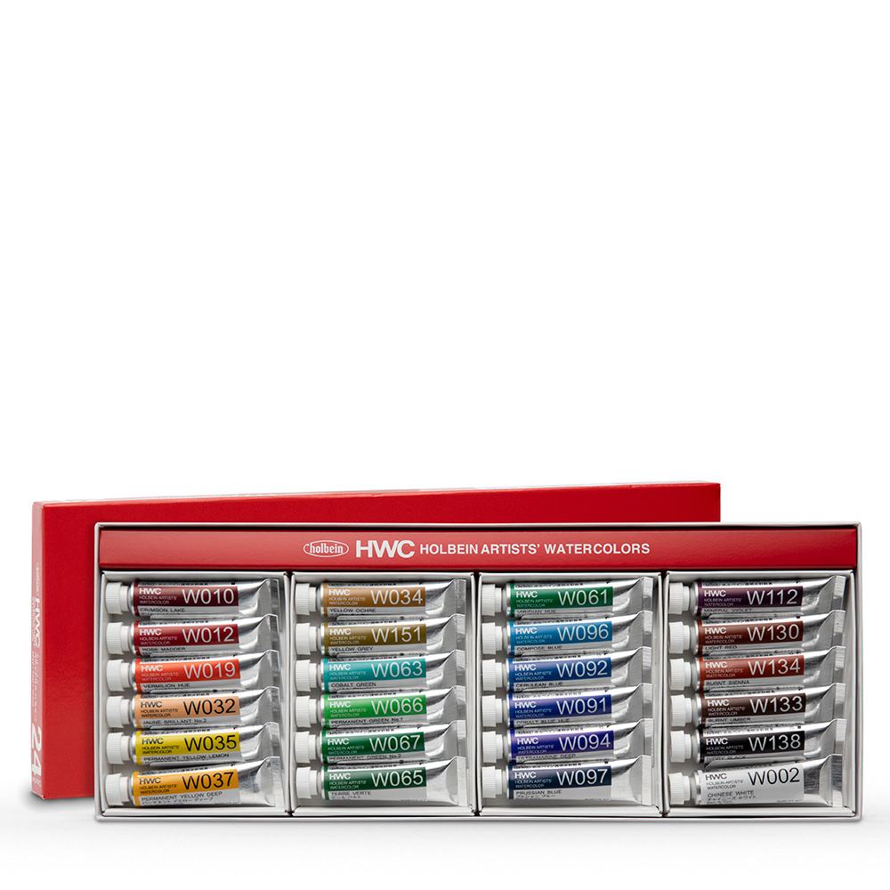 Holbein Watercolour Set 24 Assorted 5ml Tubes – Excellent Lightfastness