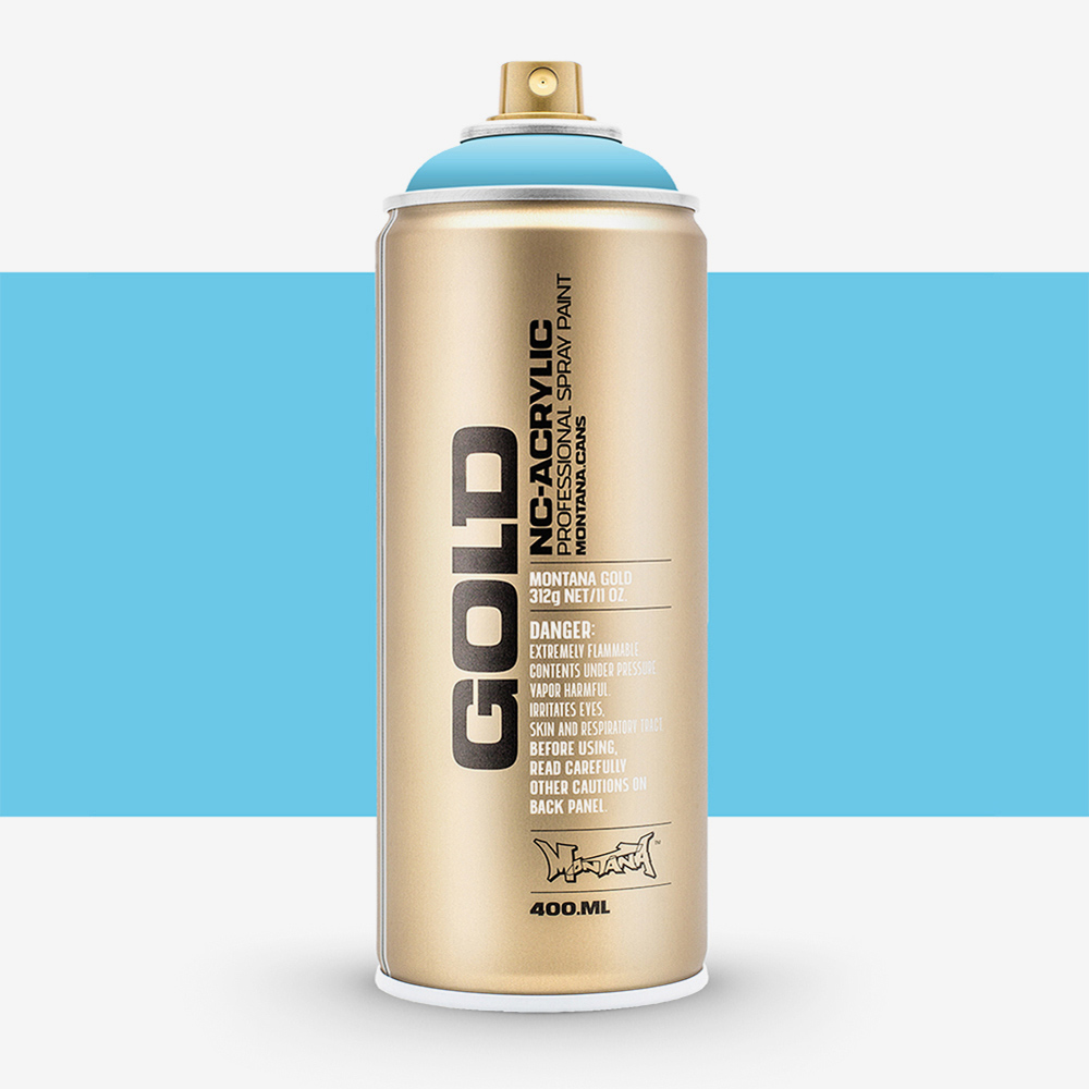 Montana Gold Baby Blue Spray Paint 400ml – Quick-Drying, Drip-Free