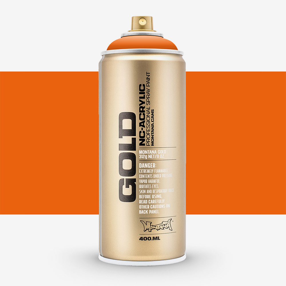 Montana Gold Orange Spray Paint 400ml – Quick-Drying, Drip-Free