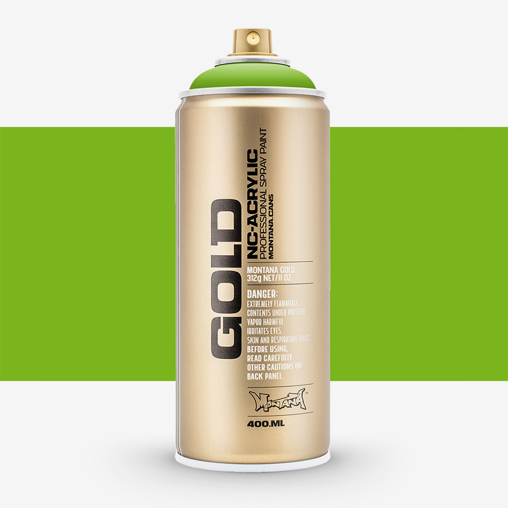 Montana Gold Spray Paint 400ml Shock Green – Quick-Drying, Drip-Free