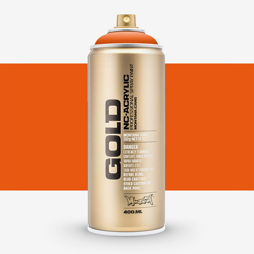 Montana Gold 400ml Spray Paint – Shock Orange, Quick-Drying