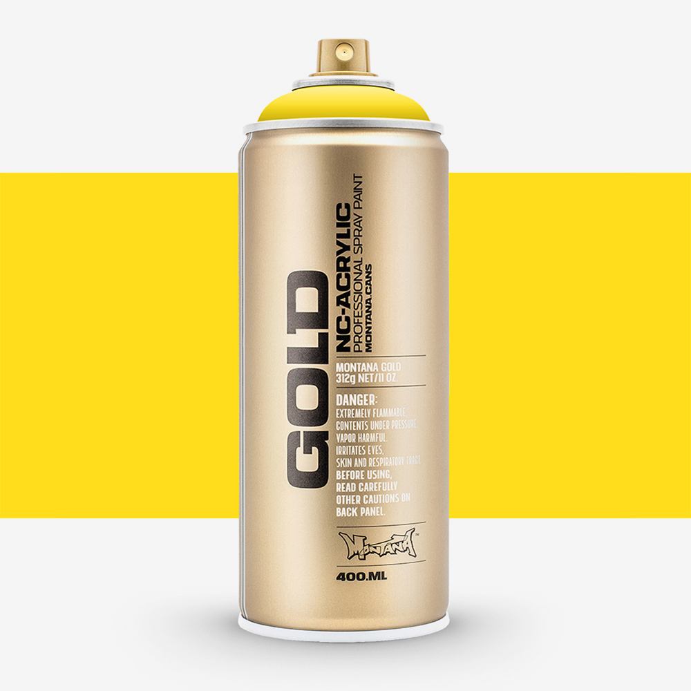 Montana Gold Shock Yellow Spray Paint 400ml – Quick-Drying, Odourless