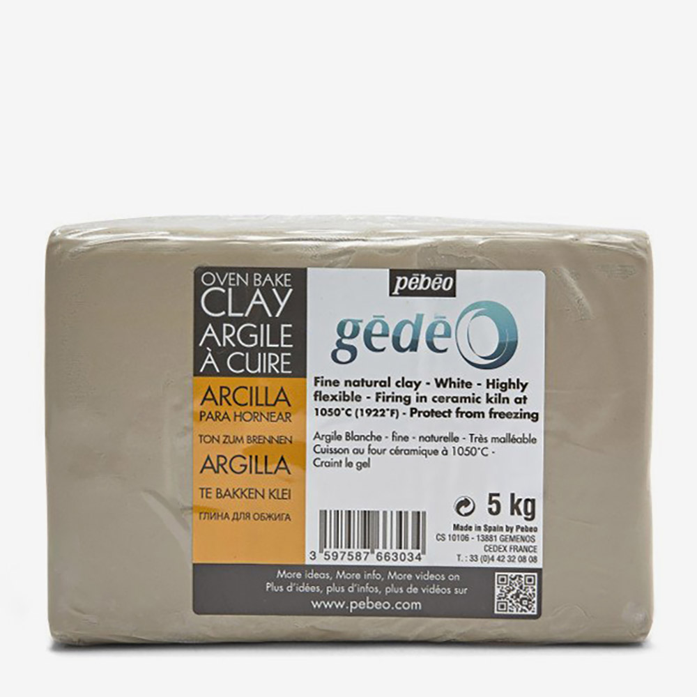 Pebeo Gedeo 5kg Oven Bake Natural White Clay, 980°C Firing
