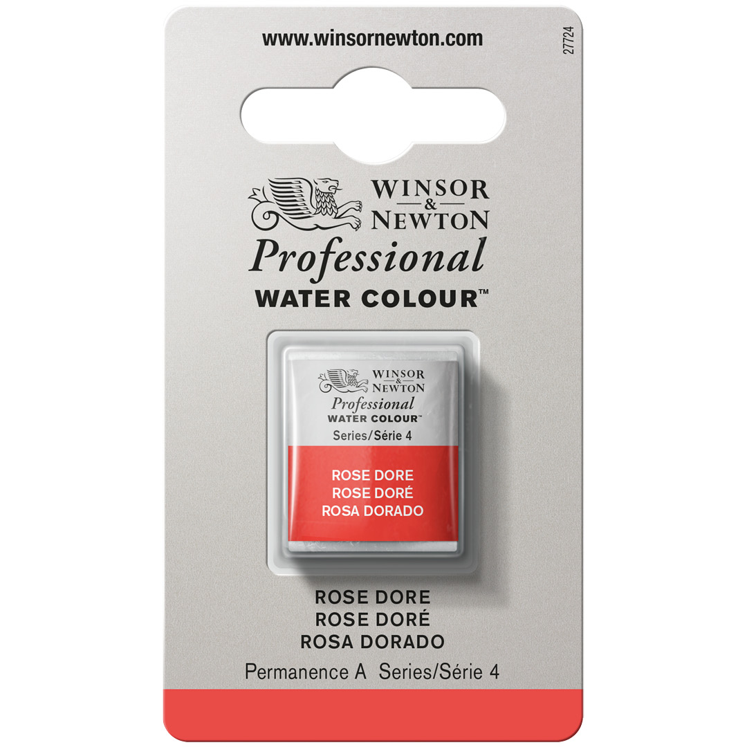 Winsor & Newton Half Pan Watercolour – Rose Dore, High Lightfastness