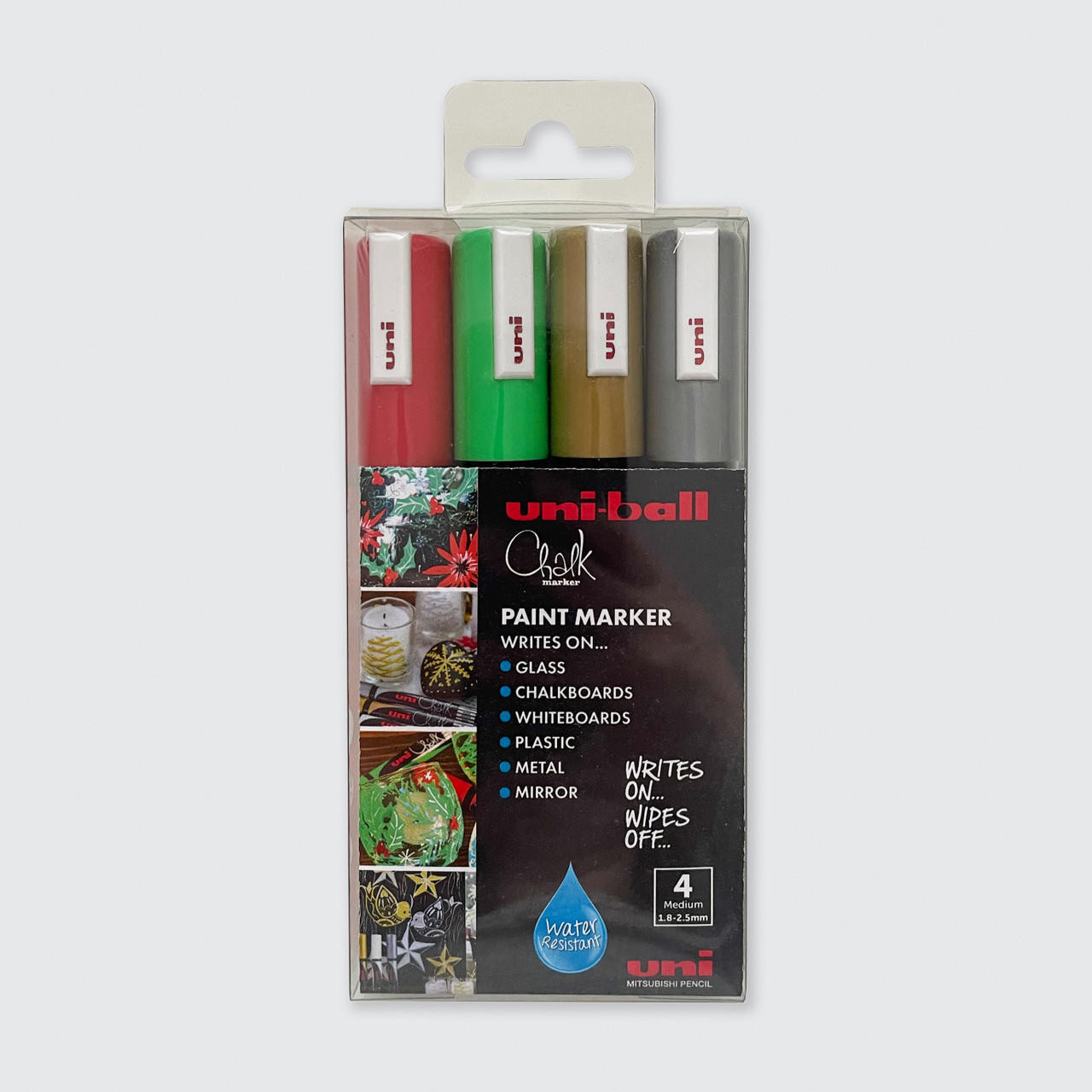 Uni-ball Liquid Chalk Markers Set of 4 – Odourless & Rain Resistant