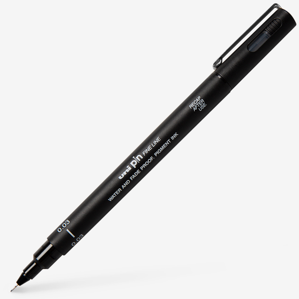 uni-ball PIN Fineliner Pen, Black, Super Ink, 0.03mm Nib