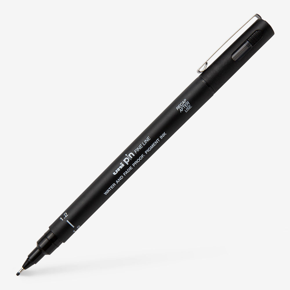 uni-ball PIN Fineliner Pens 1.2mm Black Fade-proof Water-resistant