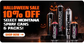 Graff City: Halloween Sale: 10% Off Montana Cans + Flame Blue Restocked!