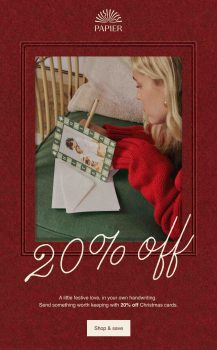 Papier: 20% off Christmas cards