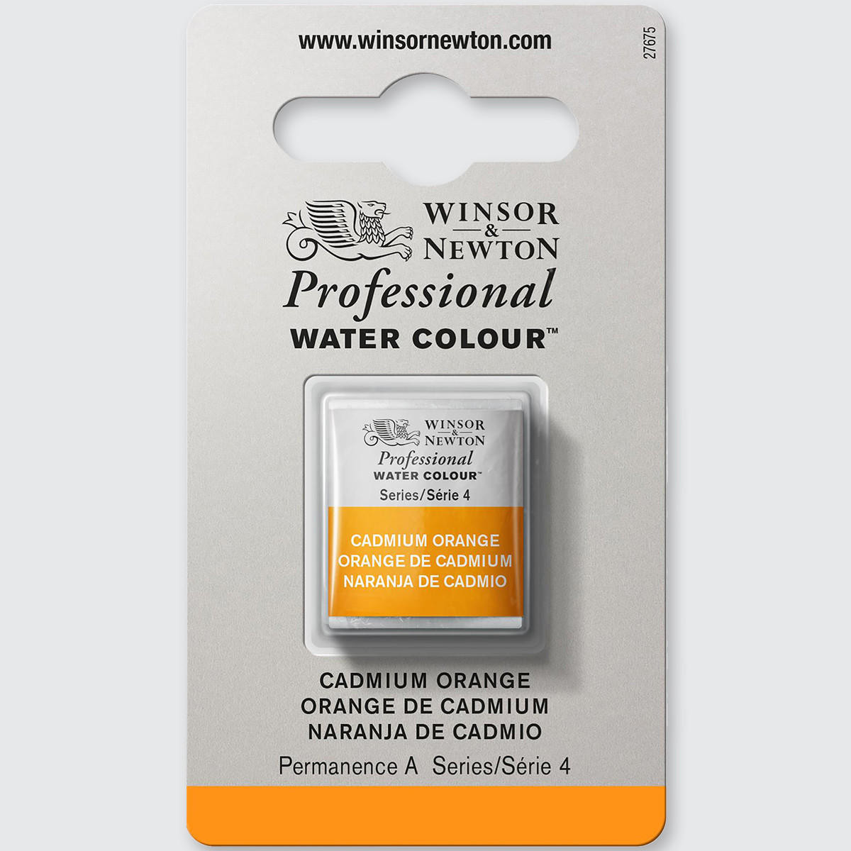 Winsor & Newton Cadmium Orange Watercolour Half Pan