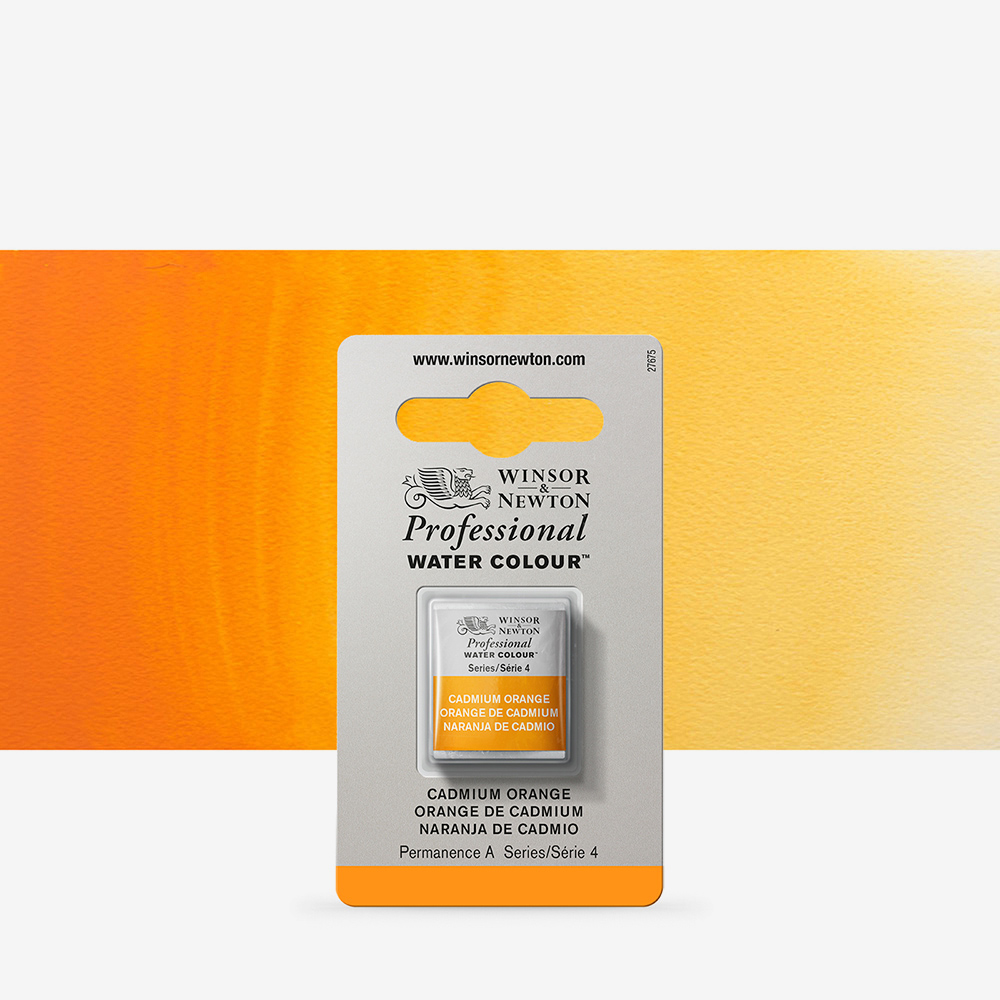 Winsor & Newton Cadmium Orange Watercolour Half Pan, 0.1 kg