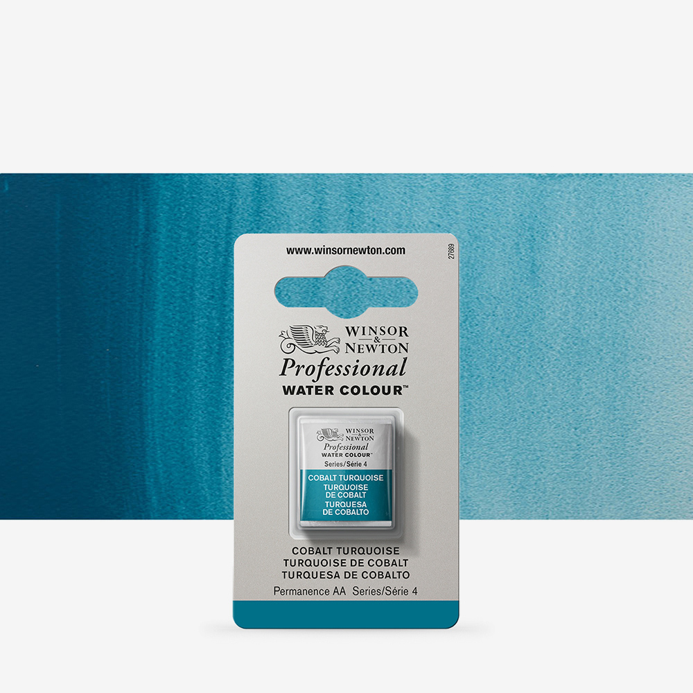 Winsor & Newton Cobalt Turquoise Watercolour Half Pan – High Lightfastness