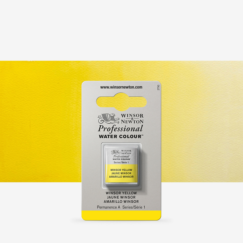 Winsor & Newton Half Pan Watercolour – Winsor Yellow, Lightfast